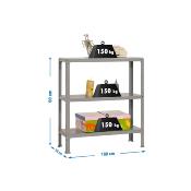 Étagère en métal  3 étagères charge 100 kgs dim.902x1100x310mm sans vis