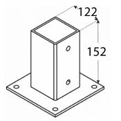 Support montant fixation au sol 120x120mm pergola ou carport Maderland