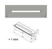 Caisson mural biowall 500 blanc 1 brûleur termobio 500 inox 1 verre protection