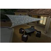 Voile d'ombrage rectangulaire taupe 160g/m2 dim.3x4m200 LED solaires