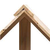 Mangeoire en bois naturel pour poules 70x60 hauteur 70cm avec toit bois