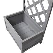 Jardinière en bois de sapin avec treillis 30x45 hauteur 120cm gris