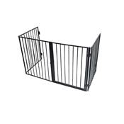Barrière de sécurité barreaux métal 76x240cm 4 panneaux cheminée poêle noir