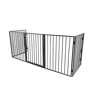 Barrière de sécurité barreaux métal 76x300cm 5 panneaux cheminée poêle noir