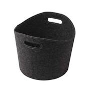 Panier à bûche rond ien feutre diamètre 39 hauteur 31cm gris