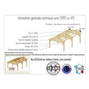 Abri Deux Pentes Faitage Décalé, Bois DOUGLAS