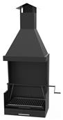 Barbecue avec hotte sur chariot en acier au carbone 72x40x156cm,
