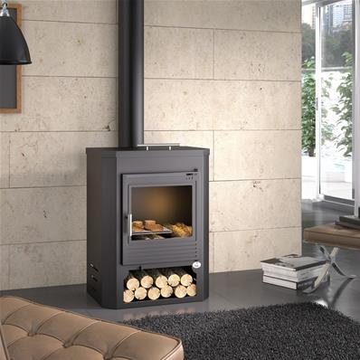 Poêle à bois en acier à double combustion 10 Kw561x984x429 mm