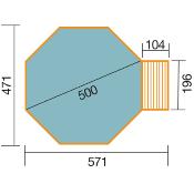 Piscine bois massif 593 b t.2, tout inclus diamètre 5x1,16m