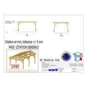 Pergola indépendante Bois Douglas France Carport-Auvent terrasse 450x300cm H 250cm