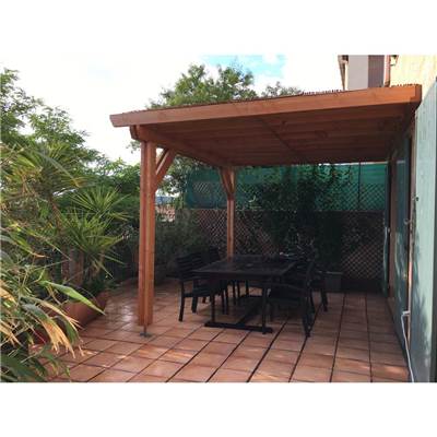 Pergola Adossée Bois Douglas France Carport Auvent terrasse 400x450cm H 250cm