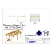 Pergola Adossée Bois Douglas France Carport Auvent terrasse 550x450cm H 250cm