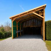 Abri 1 pente Bois Douglas France Carport Auvent voiture 450x1100cm max H 250cm