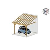 Abri 1 pente Adossé Bois Douglas France Carport Auvent voiture 300x400cm H 250cm