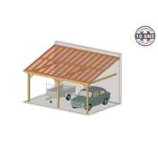 Abri 1 pente Adossé Bois Douglas France Carport Auvent voiture 300x550cm H 250cm