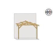 Abri 2 pentes Adossé Bois Douglas France Carport Auvent voiture 550x450cm H 250cm