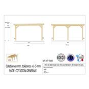 Abri Toit Plat Bois Douglas France Carport Auvent voiture 500x600cm H 250cm