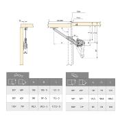 Jeu compas porte relevable NSDX force 20-70kgxcm Acier Zamak nickelé