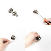 Lot 5 condamnations rosace ronde portes intérieures diam. 35mm Zamak Nickel satiné