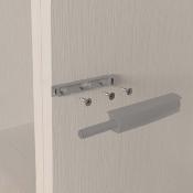 Lot 10 serrures porte visser dans meuble réglage Push Lite long. 80mm Amortisseur plastique Gris