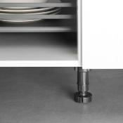 Lot 10 kits pieds réglage meubles pré-assemblée haut. 100mm réglable 98-115mm plastique Noir