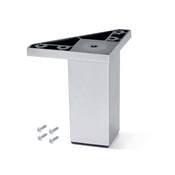 Lot 4 pieds meuble Alumix 1 haut. 100mm plastique chromé