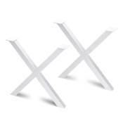 Jeu pieds Cross table larg. 695mm Acier blanc