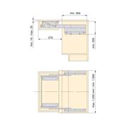 Coulisses table extensible relevable Oplà  Folding+39 M120 alu. Inox anodisé