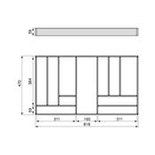Organisateur tiroirs Alumount 900x500 alu. Anthracite