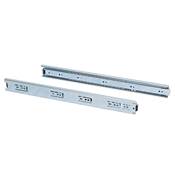 Lot 5 coulisses tiroirs roulement billes haut. 45mm prof. 650mm sortie totale zingué