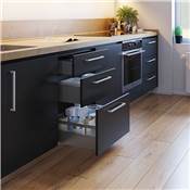 Tiroir ext. Vertex réglages 3D haut. 93mm 40kg ép. panneau 18mm prof. 450mm Acier Anthracite