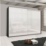 Kit quincaillerie armoire 2 portes coulissantes f. souple Placard 74 poignée Sharp ép. 19mm blanc