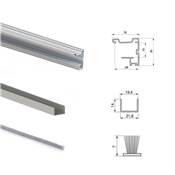 Kit ferrures Placard 90 2 portes coulissantes armoire f. souple profilé Vall ép. 19mm mat