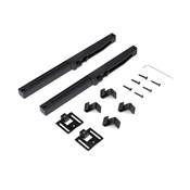 Kit quincaillerie porte coulissante suspendue Barn bois fermeture souple Acier plastique noir