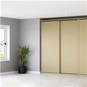 Kit 2 portes coulissantes Flow ferrures armoires fermeture souple rails surface 2,35m anodisé mat