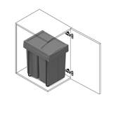 Bac tri sélectif montage inférieur extraction manuelle élément cuisine Recycle 2x25L anthracite