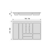 Range-couverts Optima tiroir universel mod. 800mm plastique Anthracite
