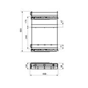 Porte-bouteilles extractible f. amortie gauche 3 plateaux mod. 150mm Acier Anthracite