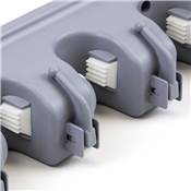 Porte balay Porte Mops 5 crochets 4 trous plastique Gris