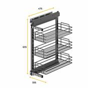 Chariot extractible TitaneStar fermeture amortie mod. 400mm acier Anthracite