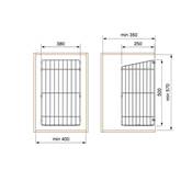 Panier linge système portes basculantes mod. 450mm acier chromé