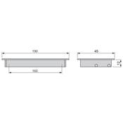 Lot 5 poignées meubles Alfafar L190mm entraxe 160mm alu. Anodisé mat