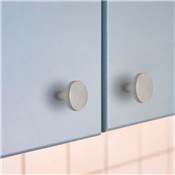 Lot 10 boutons meubles Uppsala diam. 30mm alu. Inox brossé