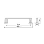 Lot 5 poignées meubles Tanger L147.5mm entraxe 128mm Zamak noir