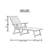 2 Bains de soleil pliables anthracite tissus gris foncé, MELIDE