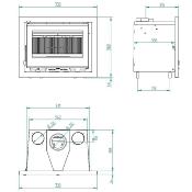 IT-165-F Insert de cheminée en acier 12.5 Kw fonte