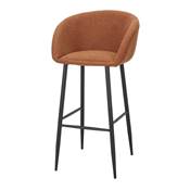 Lot 2 Tabourets hauts tapissé style contemporain citrouille