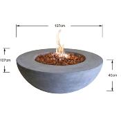 Demi-sphère cheminée, brasero, Lunar Bowl 13,2Kw foyer diamètre 60.3 cm