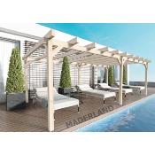 Pergola carport indépendant en bois laminé, MARSELLA/LUGO