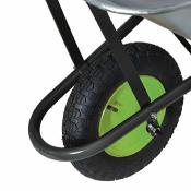 Brouette 75l bac galvanisé à monter roue gonflable